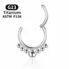 Piercing Industrial Nose Rings Hoop Helix Women Titanium G23 Brosk gångjärn Segmentörhängen Labret Gold Clicker Body Jewelry