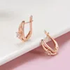 Dangle Earrings Kinel Classic Drop 585 Rose Gold Color White Natural Zircon Simple Korean For Women Daily Fine Jewelry