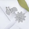 Cluster ringen sieraden puur 925 sterling zilveren bloemenring voor vrouwen feest dagelijkse bruiloftsbetrokkenheid high fashion ontwerper