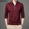 Męska koszula polo z długim rękawem Lapel Zipper Casual Collar Tee 230821