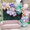 Andra evenemangsfestleveranser 161st Purple Pink Gold Balloon Garland Kit Mermaid Theme Arch Seashells Folie Balloons Födelsedag Baby Shower Decor 230821