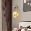 Lámpara de pared TINNY estilo chino moderno Vintage latón diseño creativo aplique luz LED dorado para decoración hogar sala de estar dormitorio