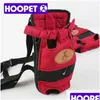 犬のキャリアフーピーファッションレッドカラートラベルバックパック通気性ペットバッグShoder Puppy Carrier253T Drop Delivice Home Garden Supplies OTKDR