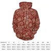 Męskie bluzy z kapturem Red Paisley Casual Long-Sleeve Vintage Print Y2K Hoodie Autumn Classic Design Oversiase Tops