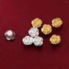 Pierres précieuses en vrac 1 pc/lot 999 argent pur 3D stéréo Rose perles fond chinois chanceux grand trou perle entretoises bricolage unisexe bénédiction bijoux faire