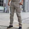 Pantalones para hombres al aire libre táctico senderismo camping carga casual multibolsillo impermeable SWAT combate pantalones elásticos ejército militar trabajo 230821