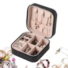 Storage Bags Mini Portable Box Jewelry Organizer Display Travel Zipper Case Boxes Earrings Necklace Displaying