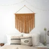 Tapices Macrame Bohemio Decoración del hogar Dormitorio Fondo Geometría artística moderna Tapiz hecho a mano teñido liso Colgante de pared