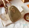 Golden Mini Bag Women Cross Body Hand Bag Print Shoulder Handbag Lady Old Flower Tote Bag Canvas Oxidized Leather Hardware Zipper
