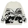 Camisola de suéter de masculino Men Sweater Skull Oversize Mangas compridas tops góticos y2k streetwear pullovers de inverno knit vintage jumper moda harajuku roupas 230821