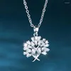 Kettingen 2023 Minimalistische zilveren kleurenketting voor vrouwen delicate ingelegde witte zirkonia hangluxe luxe kristallen sieraden