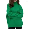 Dames truien modetrend vaste kleur losse warme halfturleneck trui zomer sweatshirts voor vrouwen