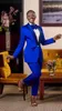 Slim Fit Royal Blue Women Wedding Tuxedos Custom Made Blazer 세트 게스트 착용 신부 팬츠 정장의 어머니 2 개