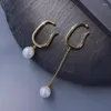 Boucles d'oreilles pendantes mode perle oreille manchette croix Clip long faux Piercing Clips pour femmes sans trou bijoux accessoires