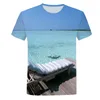 Erkekler Tişörtleri Plaj Tatil Okyanus Tshirt 3D Baskı Erkekler Kadın Unisex T-Shirt Yaz Büyük boyutlu Moda Hızlı Kuru Giysiler Tees