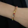 Braccialetti di fascino gambe smalto arcobaleno geometrico a vari modelli a forma di zirconia cubica