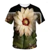 Herren T-Shirts Sommer-Modepflanzen und Blumen 3D-gedrucktes T-Shirt Trend Persönlichkeit kreativer Harajuku Kurzarm O Hals Lose Hemd