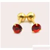 Navel Bell -knappen ringer Fashion Gold Retro Round Diamond Piercing Earring 14g 316L Steel Zirconia Body Jewelry 50pcs Lot Drop Deliv Otrnd