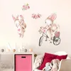 Adesivi a parete Cute Bunny Balloon for Kids Rooms Girls Baby Room Decoration Cartoon Altezza Misura Crescita del diagramma Wallpaper Vinyl 230822