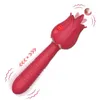 Masseur Rose vibrateur pour femmes 3 en léchant vibrant poussée baguette de Massage gode Stimulation vaginale