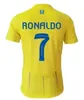 2023 2024 Al Nassr FC Futbol Formaları Ronaldo Erkek Çocuk Kiti Üniforma 23 24 Ev Sarı Cr7 Erkek Futbol Gömlek Al-Nassrs Away Üçüncü Al Hilal Suudi Maillots De Foot