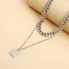 Chains Designer Original Metal Chain Double Layer Necklace 2023 Fashion Square Angel Pendant Jewelry Factory Direct Sales