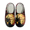 Slippers S Halloween Castle Bat Spider Web Tree Creatieve afdrukken Casual dames mannelijke katoenen streetwear hiphop schoenen geschenken