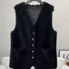 Women's Vests Fall Winter Gilets Casual Waistcoat Sleeveless Jacket Thick Coat Oversized White Black Faux Coral Fleece Plush Women Vest Q353