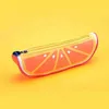 Lärande leksaker Cartoon Cute Fruit Pencil Cases Watermelon Orange Kiwi förvaringsväska Student Stationery School Supplies Kawaii Bag Pencil Påsar