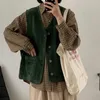 남자 S Jackets Corduroy Vest Streetwear Pockets Autumn Coats All Match Ropa Mujer 일본 스타일 솔리드 빈티지 230822