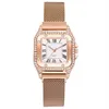 Nowe zegarki Women Square Rose Gold nadgarstki zegarki Magnetyczne modne marka zegarków dla kobiet kwarcowych Montre femme223k