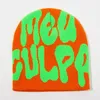 Beanieskull Caps Örgü Kapak Erkekler Kadınlar Paragraf Lüks Beanie Y2K Sıcak Moda Yüz Alın Yatırma Sarkık Hiphop Kış Bonnet Unisex 230825