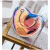 Totes High Capacity Shoulder Bag Women's Oblique Straddle Handbag New Laser Colorful Transparent Waterproof Chain Street Jelly Bag HKD230822