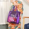 Totes 2021 nova letra transparente PVC Candy Color Jelly Tote Bacha à prova d'água Pocket Pocket Casual Orange Royal Bolsa HKD230822