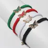 Bracelets de charme, tecido colorido de corda colorida pulseira de borboleta para mulheres garotas de moda de moda corda ajustável Jóias de amizade de jóias