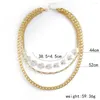 Choker LuxHoney Fashion Gold Plated Three-layer Necklace For Women OL With Link Chain Curb And Star Charm Strand
