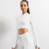 Yoga -outfit Women Gym Shirt Long Sleeve Zip Up Sport Tops Outdoor Running Cycling Elastic Training Sportswear