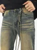 Herenjeans Yihanke laaide op voor mannen baggy wide been street vintage ontwerper Summer Streetwear broek mode y2k originele denim broek