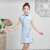 Ethnische Kleidung süßer Cheongsam für Mädchen 2023 Baumwolle Retro täglich verbesserte Stickkleid orientalische kausale chinesische Studentenkleider