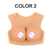 Breast Form Sile Breastplate Fake Forms For Crossdresse Drag Queen Cosplay B-G Cup Cotton Filling Round Neck Drop Delivery Dh4Ue