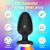 Anal Toys Rainbow Plug Vibrator Butt Stimulator Remote Control Prostate Massager Women Vagina Clitoris Masturbator Sex Toy for Men 230821
