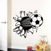 Wall Stickers Break Through The Football Theme Living Room Bedroom 3D Decal Boy Murals Sticker Home Decor