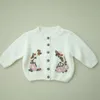 Famille correspondant tenues 2023 enfant chandails hiver automne enfant en bas âge fille garçon manteau Vintage marque bébé enfants tricoté Cardigan Outwear 230821