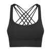 Yoga -Outfit Feste Farbe oder Print Fitness Bra Fitnessstudio Frauen Sport Tank Crop Chest Pad Cross Unterwäsche umfassendes Training Custom Logo