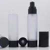 50mlのフロスト張り補充可能な化粧品エアレスボトルプラスチックトリートメントポンプローションコンテナ黒F1526 IXCWA JLFLW