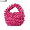 Ladies wallet Handbags Chenille Pink Ruched Solid Fluffy Hobo Satchel Handle Shoulder Bags Purse For Women small Messenger Bag