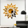 Stickers muraux Soleil Miroir Autocollant 3D TV Fond DIY Décor Decal Art Mural Chambre Salle De Bain Décoration 230822