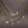 Ketten anfängliche Namen Halsketten für Frauen Gold Farbe A-Z 26 Buchstabe Abkürzung Anhänger Choker Chaic Collares Edelstahlkette