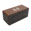 Watch Boxes Bedroom LED Clock Dimmer Brown Fashionable Bluetooth Speaker Wooden Digital Alarm with Wireless Charging for Home Men