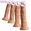 4 tamanhos marrom vibrador realista pênis grande feminino vaginal anal masturbador enorme galo com ventosa vibradores para mulher